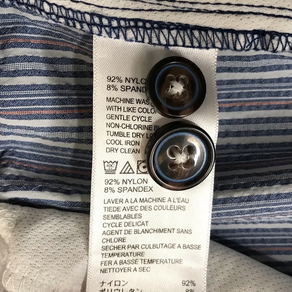 Tommy Bahama Casual Shorts Blue White Pink Stripes Summer Travel Men’s 38 Waist - Picture 9 of 9